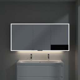 Villeroy & Boch My View+ szafka 160x16,8x75 cm z lustrem aluminium/czarny B4811600