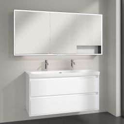 Villeroy & Boch My View+ szafka 160x16,8x75 cm z lustrem Brilliant White/czarny B48116VE