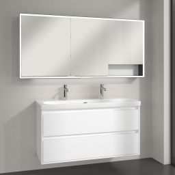 Villeroy & Boch My View+ szafka 160x16,8x75 cm z lustrem Pure White/czarny B48116VF