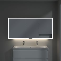 Villeroy & Boch My View+ szafka 160x16,8x75 cm z lustrem Pure White/czarny B48116VF