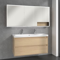 Villeroy & Boch My View+ szafka 160x16,8x75 cm z lustrem Nordic Oak/czarny B48116VJ