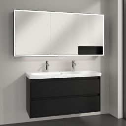 Villeroy & Boch My View+ szafka 160x16,8x75 cm z lustrem Volcano Black/czarny B48116VL