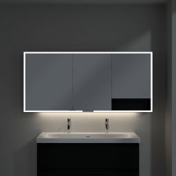 Villeroy & Boch My View+ szafka 160x16,8x75 cm z lustrem Volcano Black/czarny B48116VL