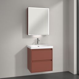 Villeroy & Boch My View+ szafka 60x16,8x75 cm z lustrem prawa Wine Red B4816RAH