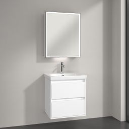 Villeroy & Boch My View+ szafka 60x16,8x75 cm z lustrem prawa Brilliant White B4816RVE