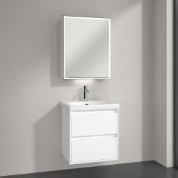 Villeroy & Boch My View+ szafka 60x16,8x75 cm z lustrem prawa Pure White B4816RVF
