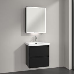 Villeroy & Boch My View+ szafka 60x16,8x75 cm z lustrem prawa Volcano Black B4816RVL