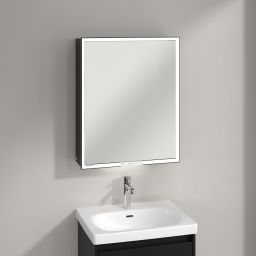 Villeroy & Boch My View+ szafka 60x16,8x75 cm z lustrem prawa Volcano Black B4816RVL