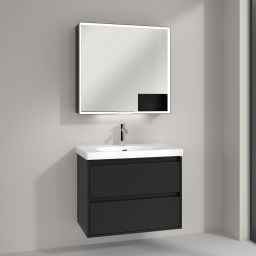 Villeroy & Boch My View+ szafka 80x16,8x75 cm z lustrem Volcano Black B48180VL