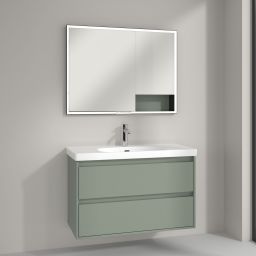 Villeroy & Boch My View+ szafka 100x16,8x75 cm z lustrem Soft Green B48210AF