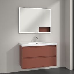 Villeroy & Boch My View+ szafka 100x16,8x75 cm z lustrem Wine Red B48210AH
