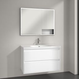 Villeroy & Boch My View+ szafka 100x16,8x75 cm z lustrem Brilliant White B48210VE