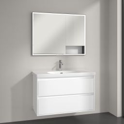 Villeroy & Boch My View+ szafka 100x16,8x75 cm z lustrem Pure White B48210VF