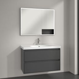 Villeroy & Boch My View+ szafka 100x16,8x75 cm z lustrem grafitowa B48210VR