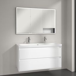 Villeroy & Boch szafka 120x16,8x75 cm z lustrem Brilliant White  B48212VE