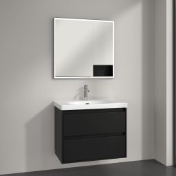 Villeroy & Boch My View+ szafka 80x16,8x75 cm z lustrem Volcano Black B48280VL