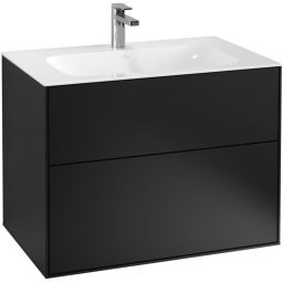 Villeroy & Boch Finion szafka 79,6 cm podumywalkowa wisząca Black Matt Lacquer F01000PD