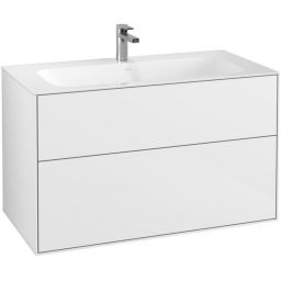 Villeroy & Boch Finion szafka 99,6 cm podumywalkowa wisząca Glossy White Lacquer F02000GF