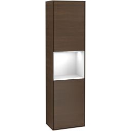 Villeroy & Boch Finion szafka boczna 151 cm wysoka wisząca Glossy White Lacquer/Walnut Veneer F460GFGN