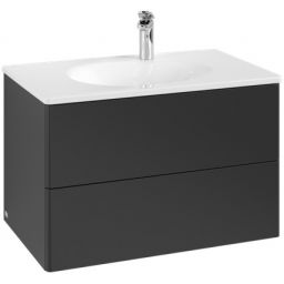 Villeroy & Boch Antao szafka 78,8x49,6x50,4 cm podumywalkowa wisząca Black Matt Lacquer K04000PD