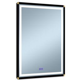 Venti Duo Gold lustro 60x80 cm prostokątne z oświetleniem z matą grzewczą czarny-złoty