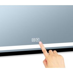 Venti Duo White lustro 60x80 cm prostokątne z oświetleniem z matą grzewczą czarny-biały