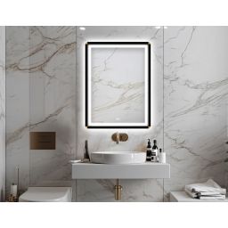 Venti Duo Gold lustro 60x80 cm prostokątne z oświetleniem z matą grzewczą czarny-złoty