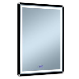 Venti Duo Silver lustro 60x80 cm prostokątne z oświetleniem z matą grzewczą czarny-srebrny