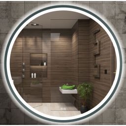 Venti Orion Graphite lustro 80 cm okrągłe z oświetleniem z matą grzewczą grafit