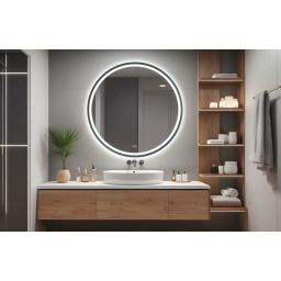 Venti Orion Graphite lustro 80 cm okrągłe z oświetleniem z matą grzewczą grafit