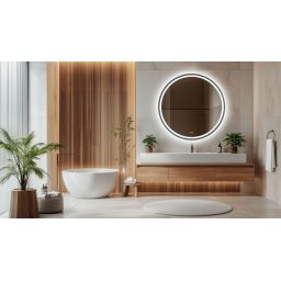 Venti Orion Graphite lustro 80 cm okrągłe z oświetleniem z matą grzewczą grafit