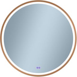 Venti Orion Red Gold lustro 80 cm okrągłe z oświetleniem z matą grzewczą miedź