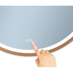 Venti Orion Red Gold lustro 80 cm okrągłe z oświetleniem z matą grzewczą miedź