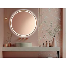 Venti Orion Red Gold lustro 80 cm okrągłe z oświetleniem z matą grzewczą miedź