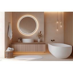 Venti Orion Red Gold lustro 80 cm okrągłe z oświetleniem z matą grzewczą miedź