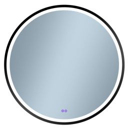 Venti Orion Black lustro 60 cm okrągłe z oświetleniem czarny