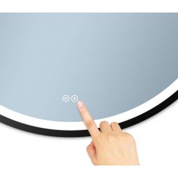 Venti Orion Black lustro 60 cm okrągłe z oświetleniem czarny