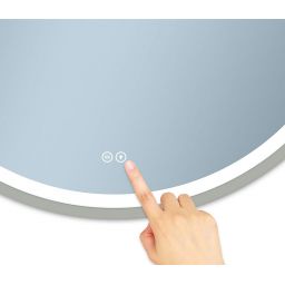 Venti Orion Silver lustro 60 cm okrągłe z oświetleniem z matą grzewczą srebrny