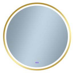 Venti Orion Gold lustro 60x60 cm okrągłe z oświetleniem z matą grzewczą złoty