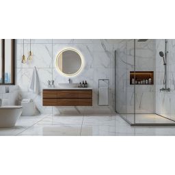 Venti Orion Gold lustro 60x60 cm okrągłe z oświetleniem z matą grzewczą złoty