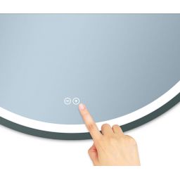 Venti Orion Graphite lustro 60x60 cm okrągłe z oświetleniem z matą grzewczą grafit