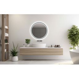 Venti Orion Graphite lustro 60x60 cm okrągłe z oświetleniem z matą grzewczą grafit