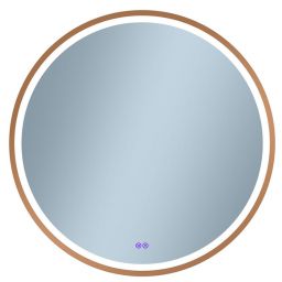 Venti Orion Red Gold lustro 60x60 cm okrągłe z oświetleniem z matą grzewczą miedź