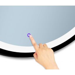 Venti Rund LED II lustro 90 cm okrągłe z oświetleniem czarny