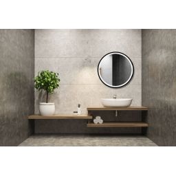 Venti Rund LED II lustro 90 cm okrągłe z oświetleniem czarny