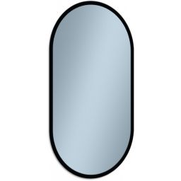Venti Oslo lustro 50x90 cm owalne z oświetleniem czarny