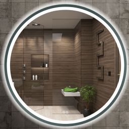 Venti Orion Graphite lustro 80 cm okrągłe z oświetleniem z matą grzewczą grafit