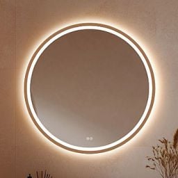 Venti Orion Red Gold lustro 80 cm okrągłe z oświetleniem z matą grzewczą miedź