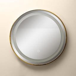 Zuma Line lustro 60x60 cm okrągłe z oświetleniem transparentny-złoty D251801