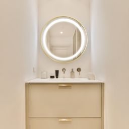 Zuma Line lustro 60x60 cm okrągłe z oświetleniem transparentny-złoty D251801